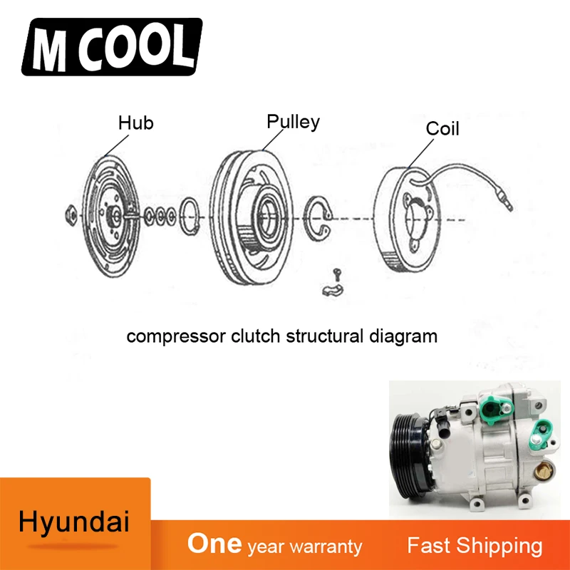 Сцепление для компрессора кондиционера VS16 Hyundai Matrix 1 5 CRDi 97701 17610 17611 9770117610