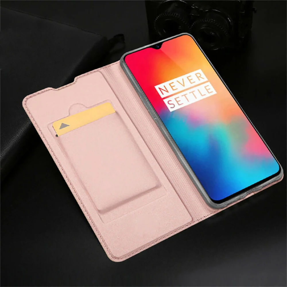 Кожаный флип-кошелек чехол для телефона Oneplus 7 Pro 7T крепкий магнитный держатель