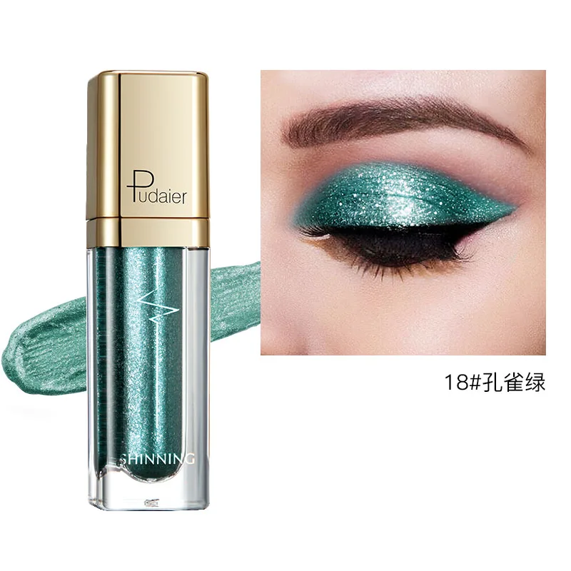 Pudaier блеск жидкие тени для век алмаз одиночные мерцающие губы глаза макияж крем