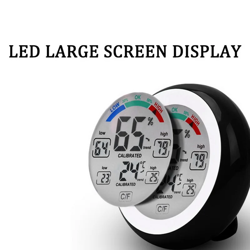 Цифровой ЖК-дисплей комнатный термометр гигрометр круглый беспроводной
