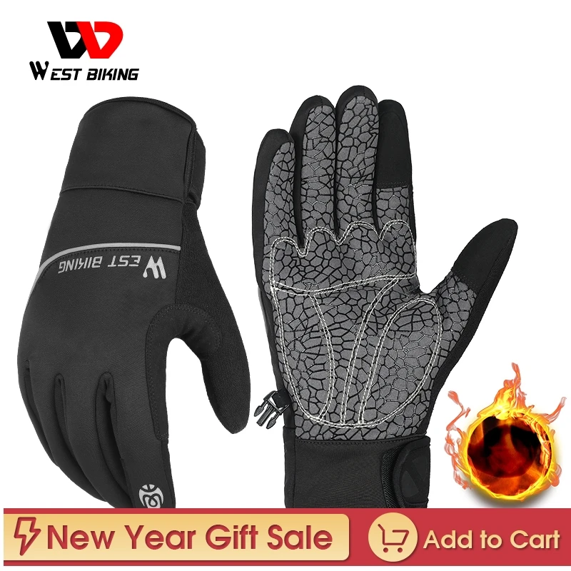 

WEST BIKING Winter Bike Gloves Thicken Warm Touch Screen Men Women Cycling Gloves Sport Running Ski MTB Bike Motorcycle Gloves