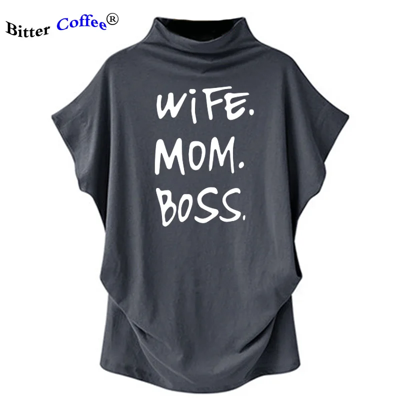 Летняя Высококачественная хлопковая футболка с надписью mom boss принт жены Женская