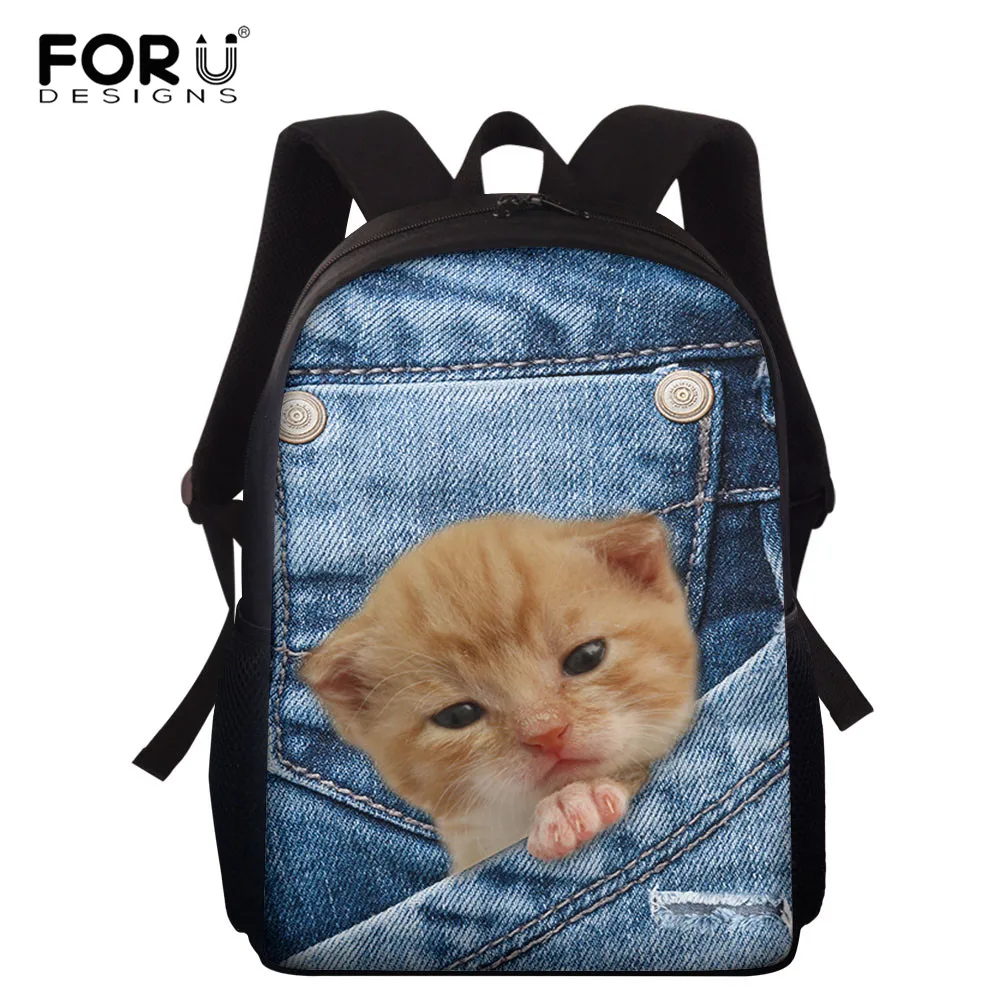 

Школьный ранец FORUDESIGNS для мальчиков с объемным изображением ковбойских животных, кошек и собак, вместительный студенческий рюкзак, дорожны...