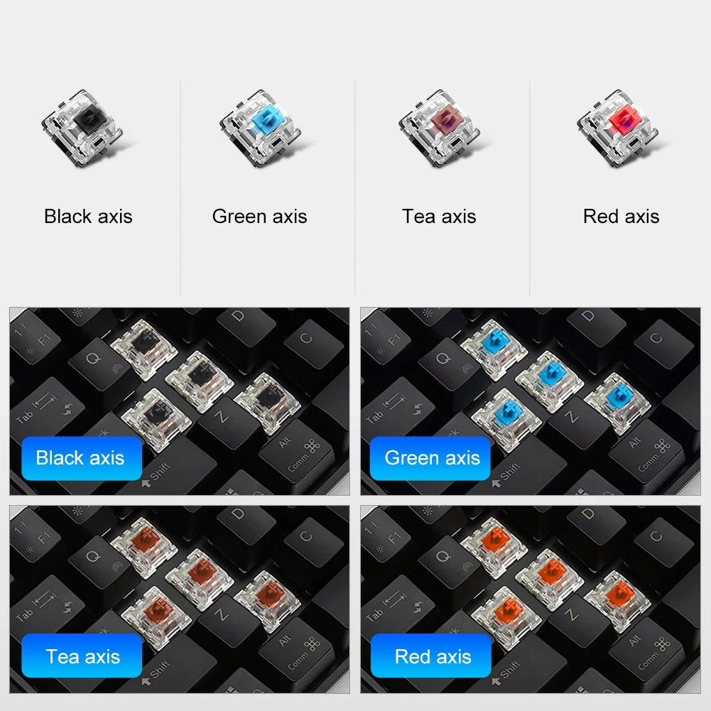 

White/Black Anne Pro 2 Pro2 60% 61 Keys NKRO Bluetooth 5.0 Type-C RGB Mechanical Gaming Keyboard Cherry Switch Gateron Switch