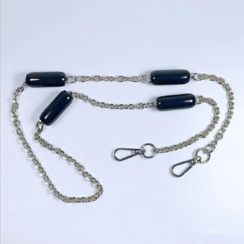 

(2pcs/lot) 100cm long candlelight mother-of-pearl bag with female bag accessories, shoulder messenger bag chain transformation