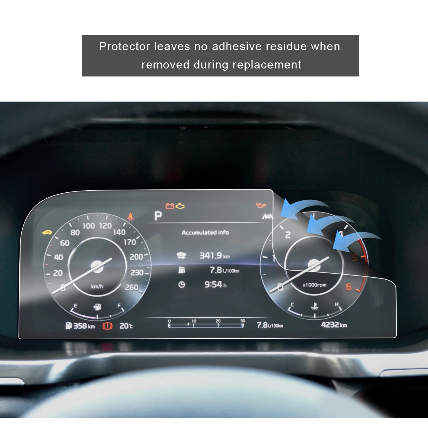 lfotpp for sorento mq4 2021 car lcd instrument display pet screen protector film auto interior accessories 314121mm free global shipping