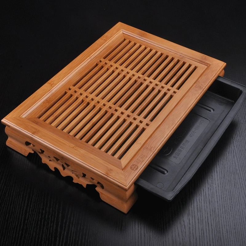 

Elegant Rhyme Gongfu Tea Tray * Bamboo Gongfu Tea Table Serving Tray 14" X 10.3"