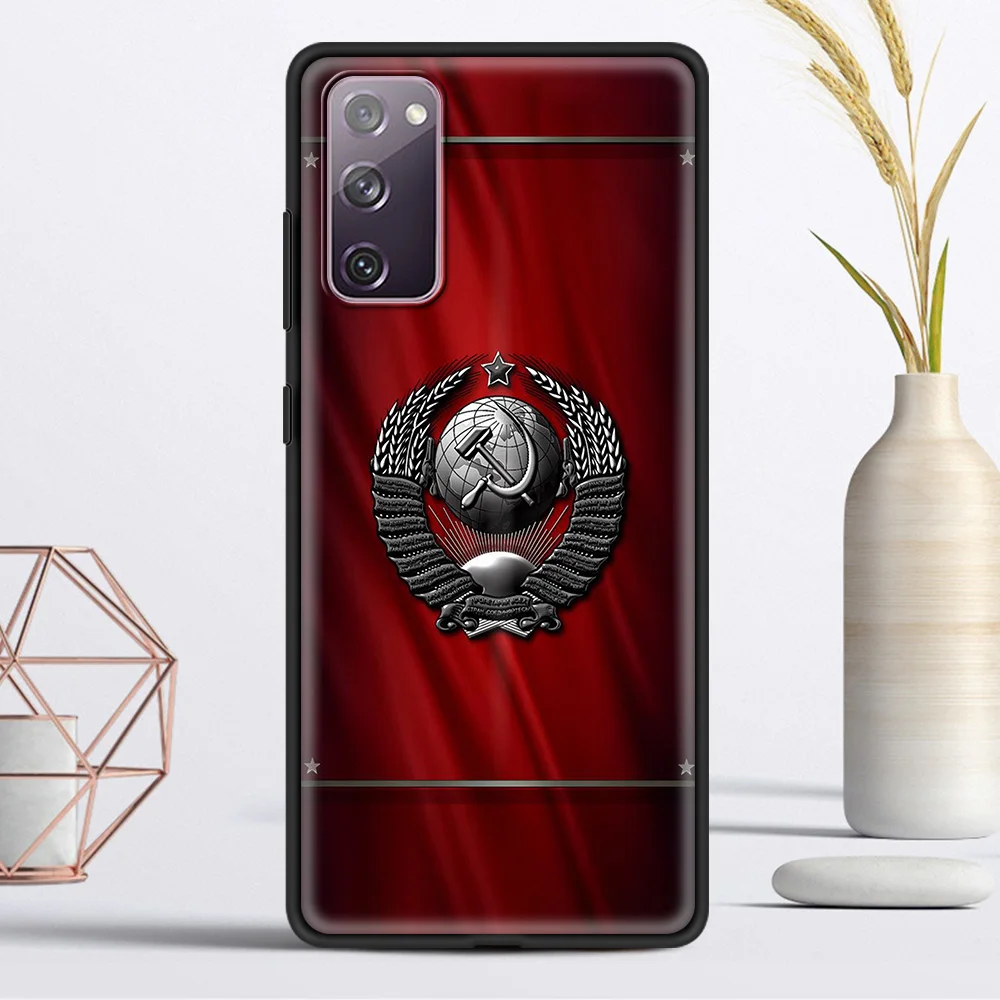 

USSR Flag Soviet Union phone Accessories Soft Cover for Samsung Galaxy S21 S20 Ultra S20 FE S10 Lite S10E S9 Plus Luxury Case