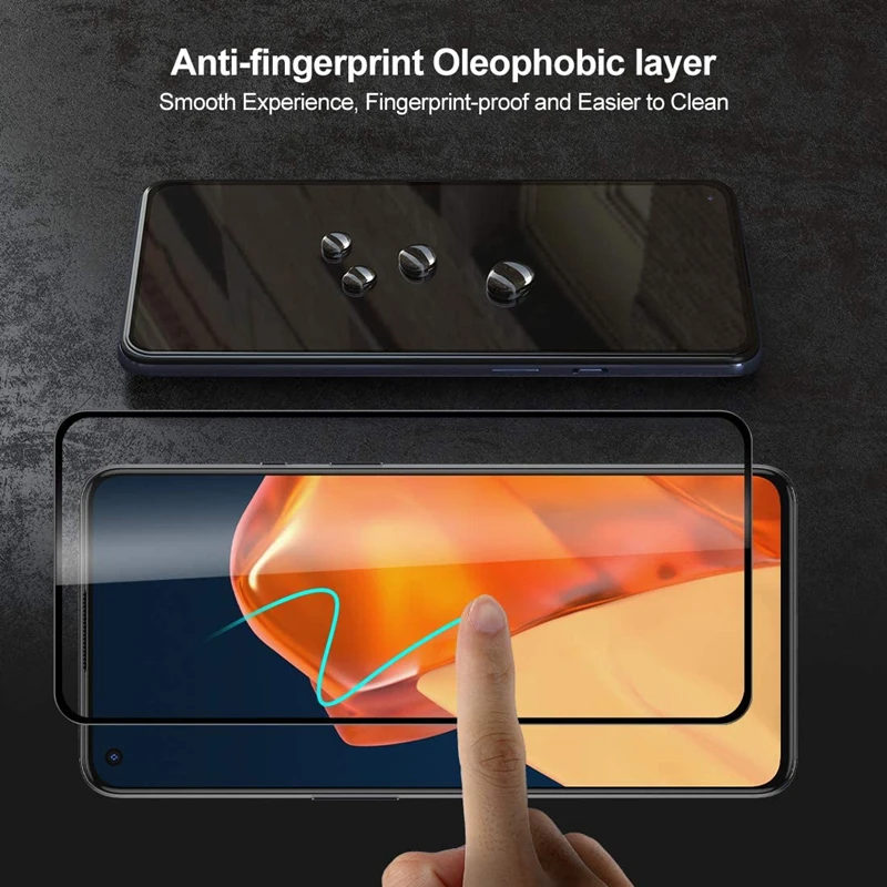 Protector de pantalla para Oneplus 9 5G, pel&iacute;cula transparente de vidrio templado para Oneplus 9 5G, vidrio Protector 2021, 2 uds.-3