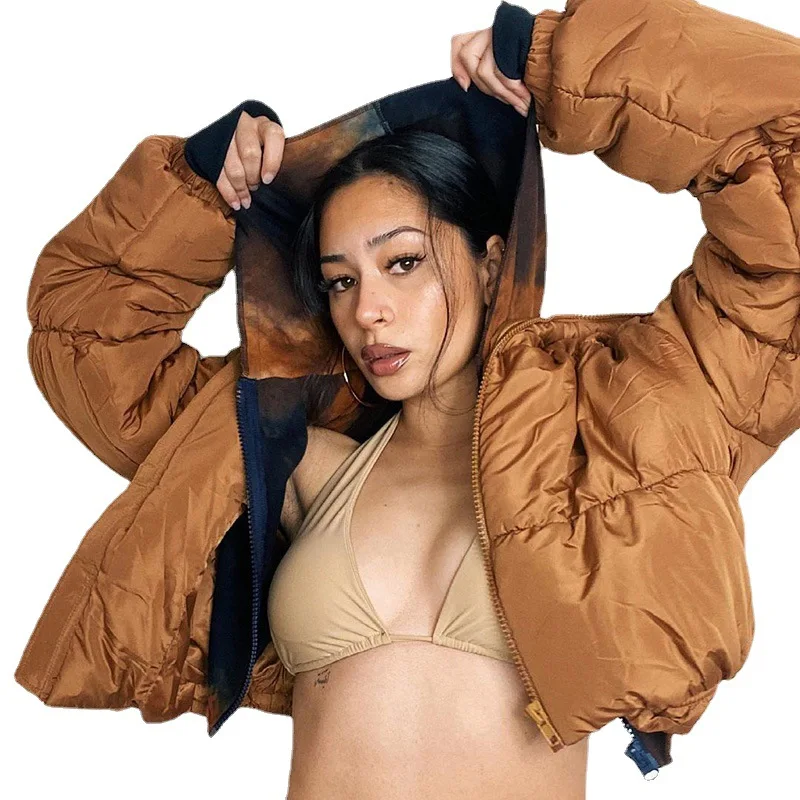 2021 Winter Women Parka Short Solid Warm Female Jacket Fashion Zipper Stand-up Collar Slim Women's Coat Loose Casual Parka Coat