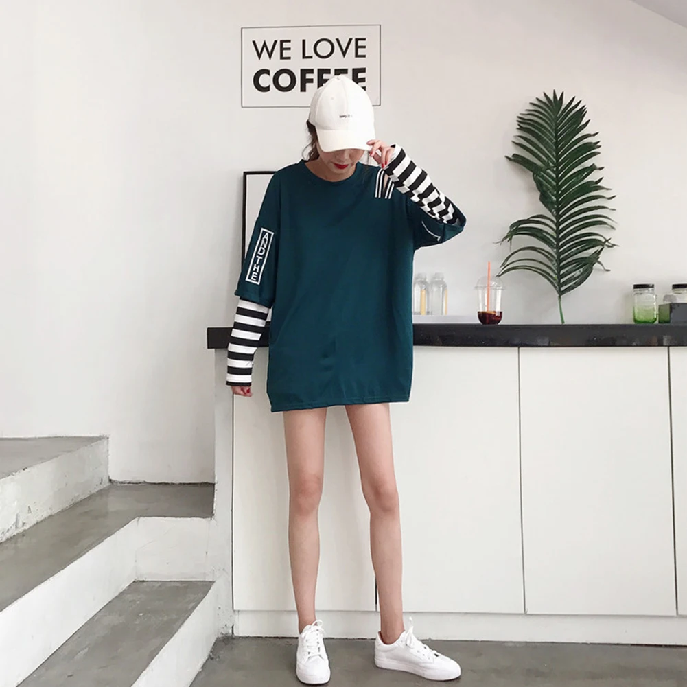 Daily Spring Round Neck Tops Long Sleeve Polyester Letter Jazz Party Dance Fashion Women T Shirt Hip Hop Casual | Женская одежда