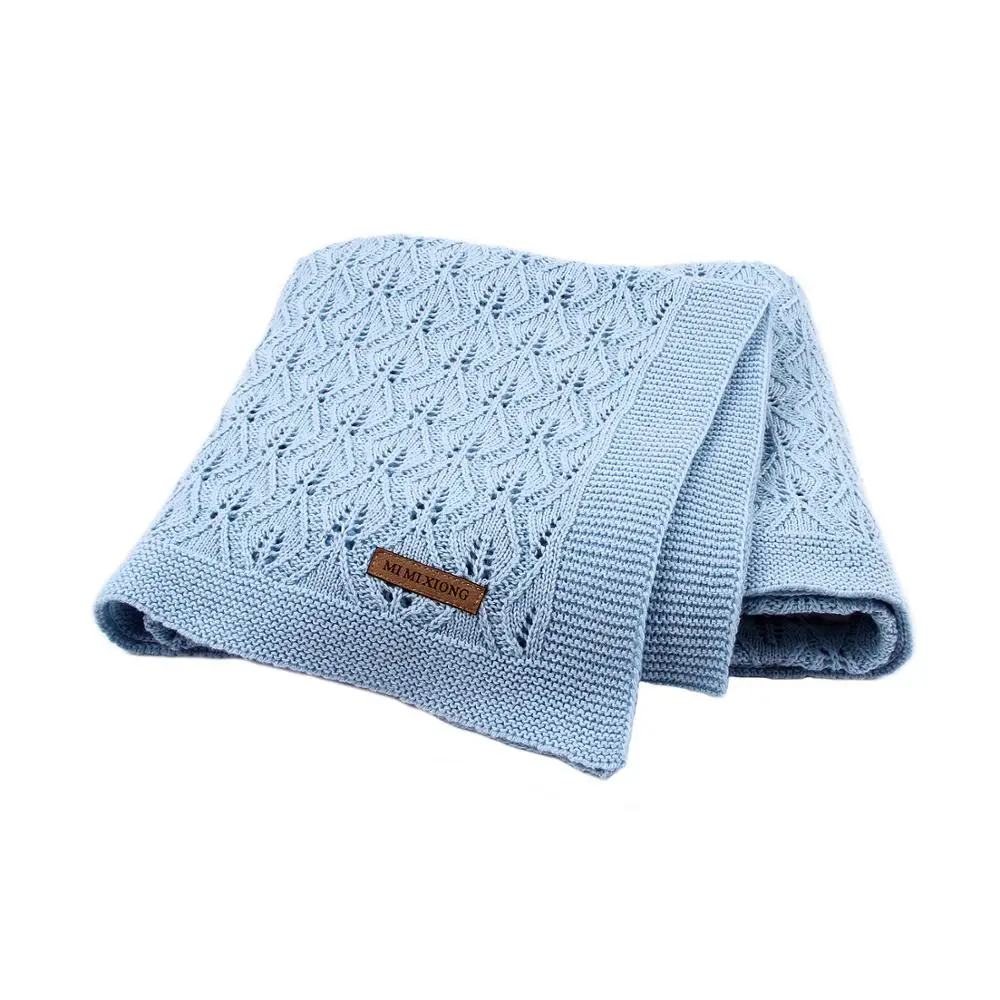 Детское Хлопковое одеяло однотонное трикотажное покрывало для новорожденных