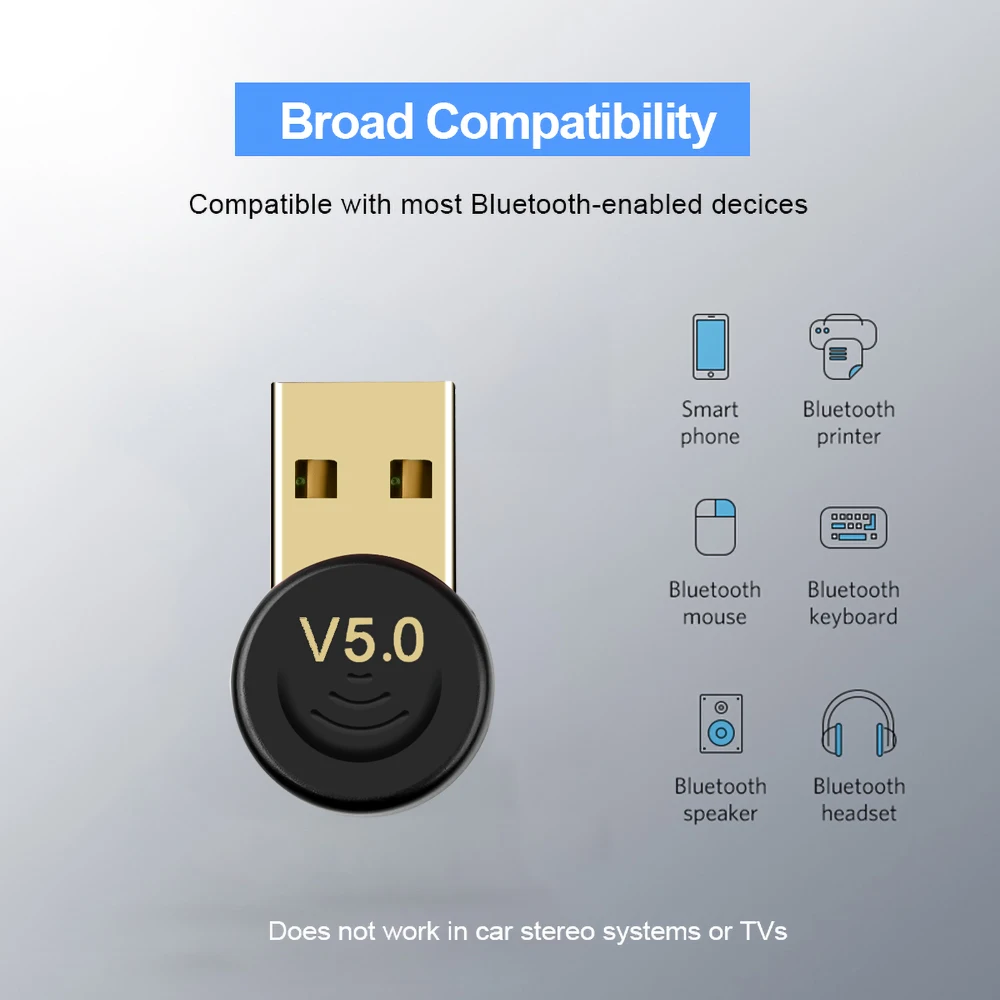 

Bluetooth-адаптер Kebidumei, USB-ключ для компьютера, ПК, беспроводной usb-передатчик Bluetooth 5,0, музыкальный bluetooth-приемник-адаптер