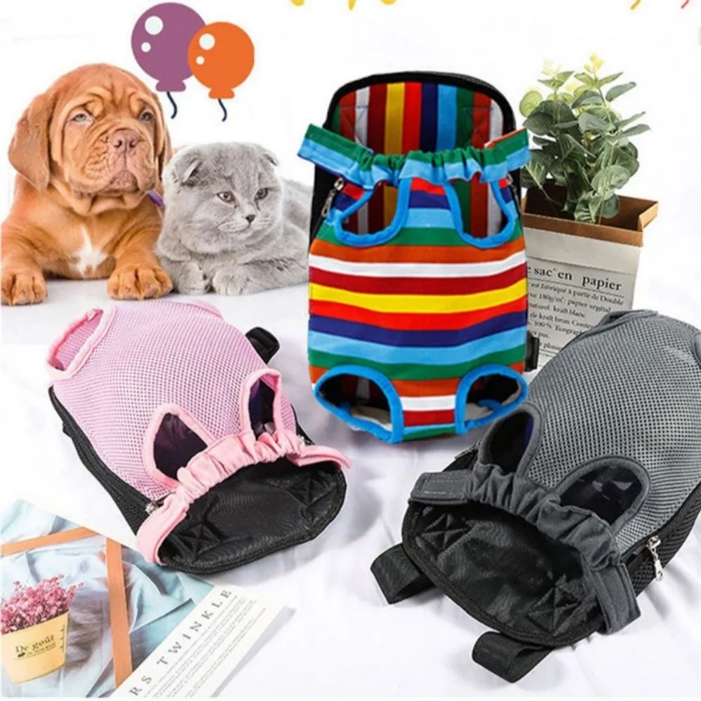 Pet Carrier Backpack Adjustable Front Cat Dog Travel Shoulder Handle Bag Legs Out Easy-Fit Travel Hiking Camping Mesh Breathable