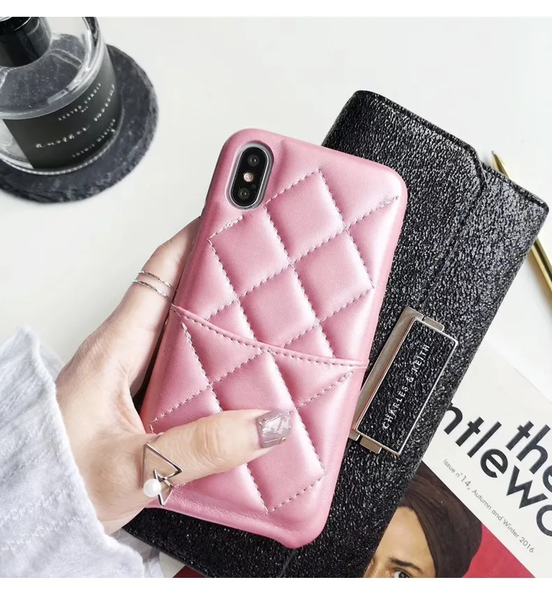 Для Iphone 11 Pro ромб роскошный из искусственной кожи чехол с держателем карты чехол для телефона для Iphone X XR XS Max 6 6S 7 8 Plus задняя крышка
