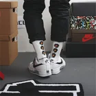 KPOP 2 шт.пара G-Dragon многостильные дышащие эластичные носки с принтом маргариток PEACEMINUSONE пары аксессуары для носков A15A18
