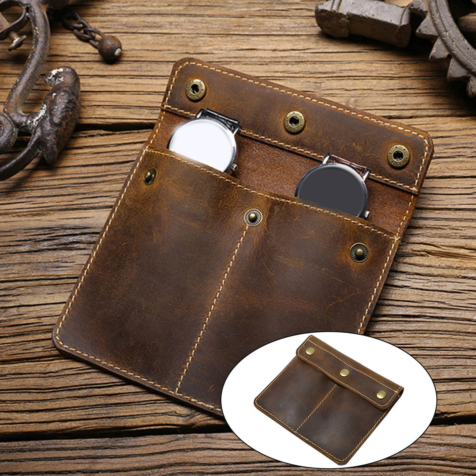 

Travel Leather Watch Pouch Bracelet Storage Bag Holder Case Box 10x13cm