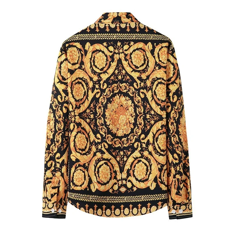 Luxury Royal Shirt Men 2021 Brand Long Sleeve Mens Dress Shirts Baroque Floral Print Shirt Men Party Formal Shirt Camisas Hombre