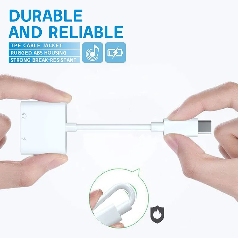 2 In 1 Type C To 3 5 Jack Charger Adapter For Samsung Note 10 Plus S21 S20 Fe 20 Ultra USB Splitter Dual Type-c Converter | Мобильные