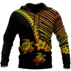 Толстовка с 3D-принтом Гавайская полинезийская черепаха хабиска для мужчинженщин, свитшот, весеннийосенний Повседневный пуловер на молнии, уличная одежда унисекс