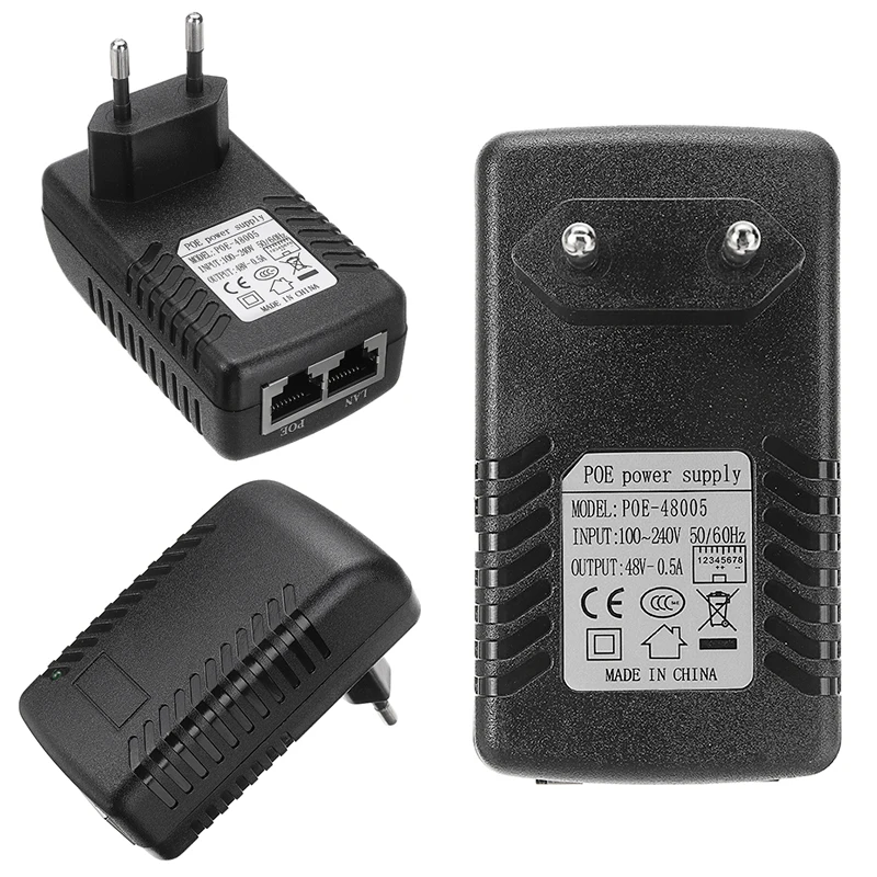 Mayitr 48В 0.5а настенный ЕС разъем POE инжектор Ethernet адаптер подходит для ip телефона