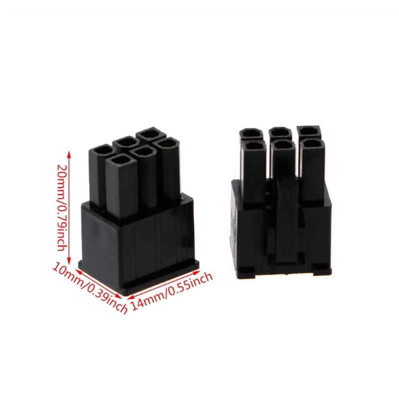 

50 Pcs 4.2mm 6P 6 Pin Male Power Connector For PC Computer PCI-E Plastic Shell