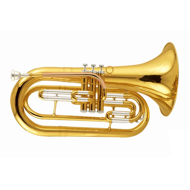 

Bb Marching Baritone Horn musical instruments Yellow brass baritone with Foambody case