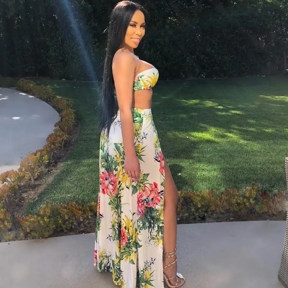 

2020 New Design Floral Print 3 Piece Set Women Suit Fashion Beach Swimsuit Pool Party Sexy Lady Tracksuit Bikini Outfits