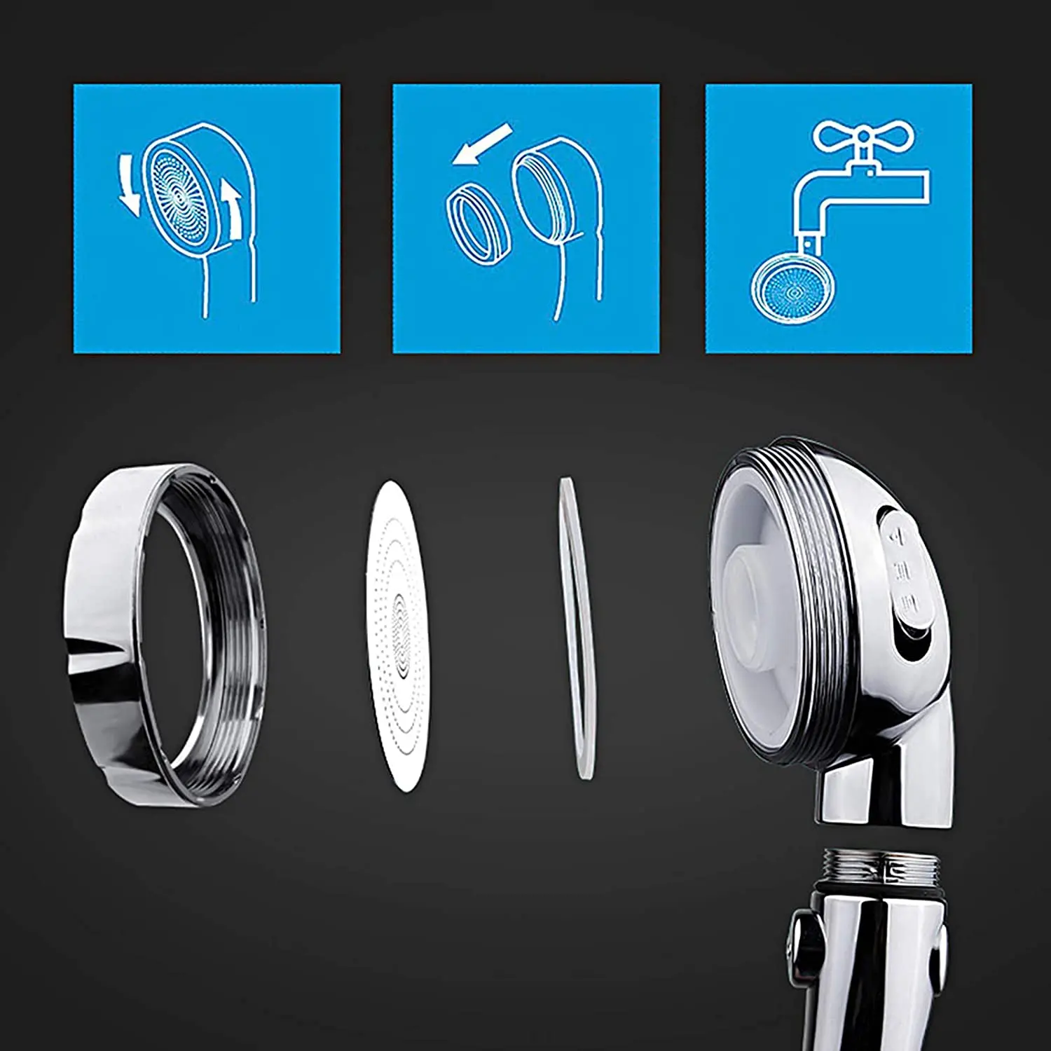Zloog 3 Modes Adjustable Handheld High Pressure Shower Head Bathroom Pressurized Massage Home Universal Bath Nozzle | Обустройство
