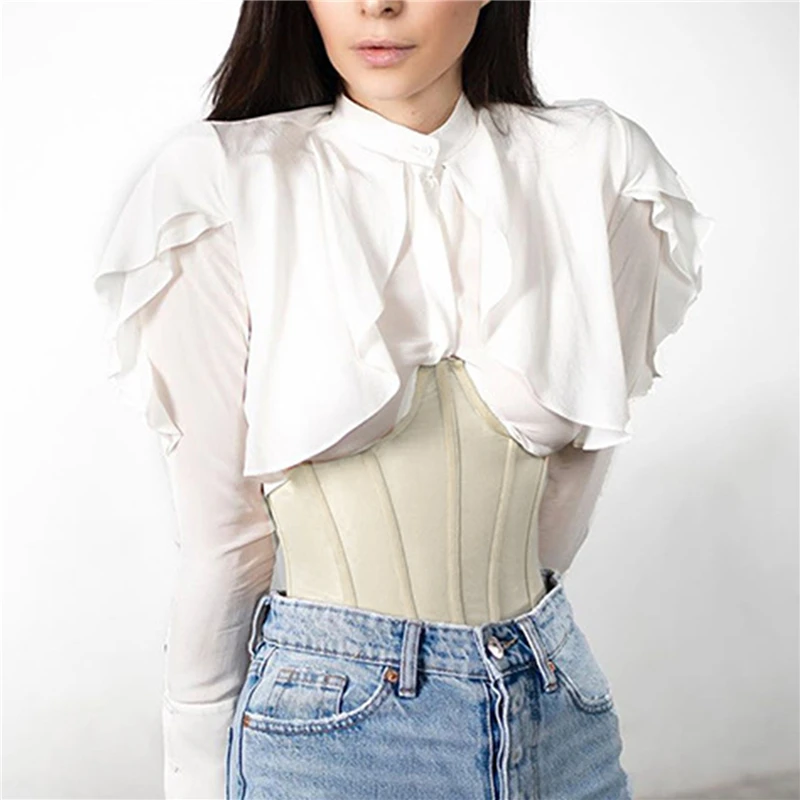 

Women Shapewear Hollow Breathable Body Shaper Casual Stitching Chest Support Waistband Abdominal Corset Belt Slimming Shaper