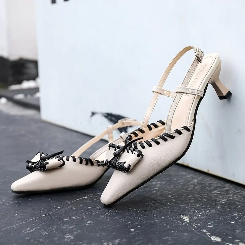 

Retro style sandals 2020 spring and summer new back space elegant fine heel Baotou sandals women's high heels Z808