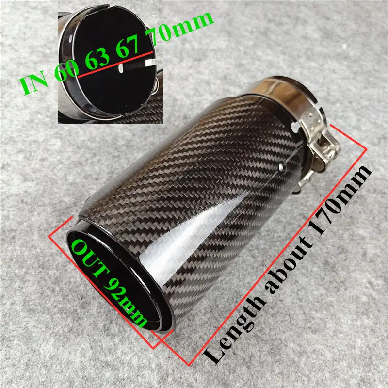 

1 Piece Carbon Fiber Glossy Stainless Steel For M Performance M2 M3 M4 M5 Length about 170mm Out 92mm Muffler tip Tailpipe