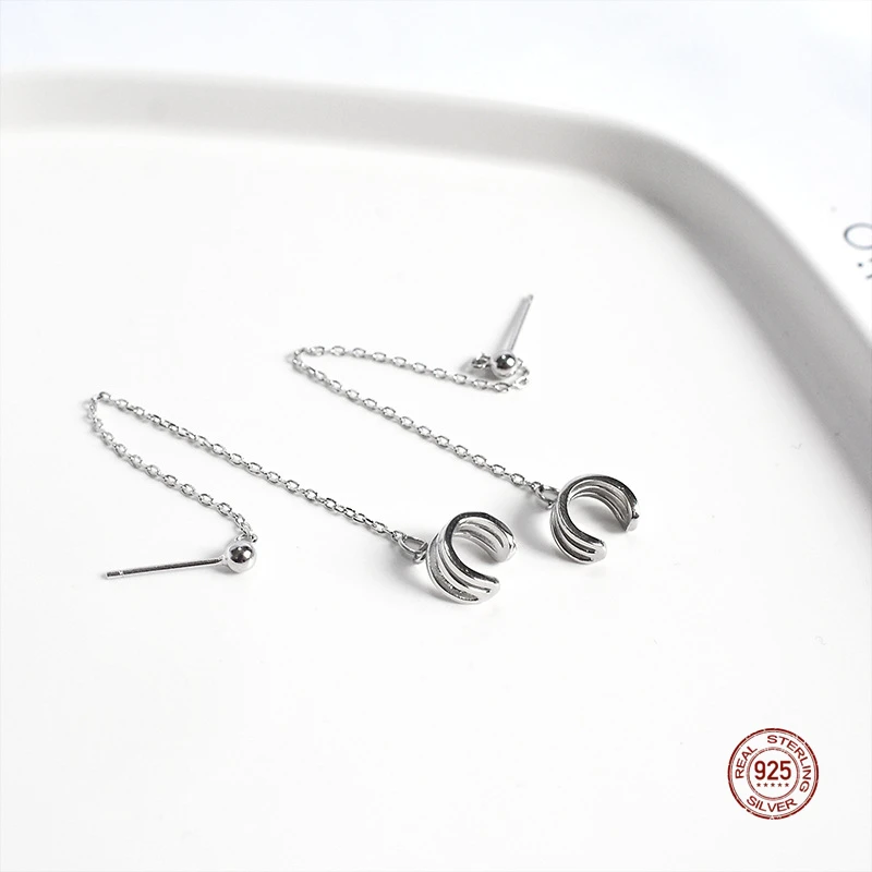 

LKO Real 925 Sterling Silver Round Bead Earrings for Women Trendy Fashion Ear Studs Geometry Jewelry Gift For Girls Ear Clip