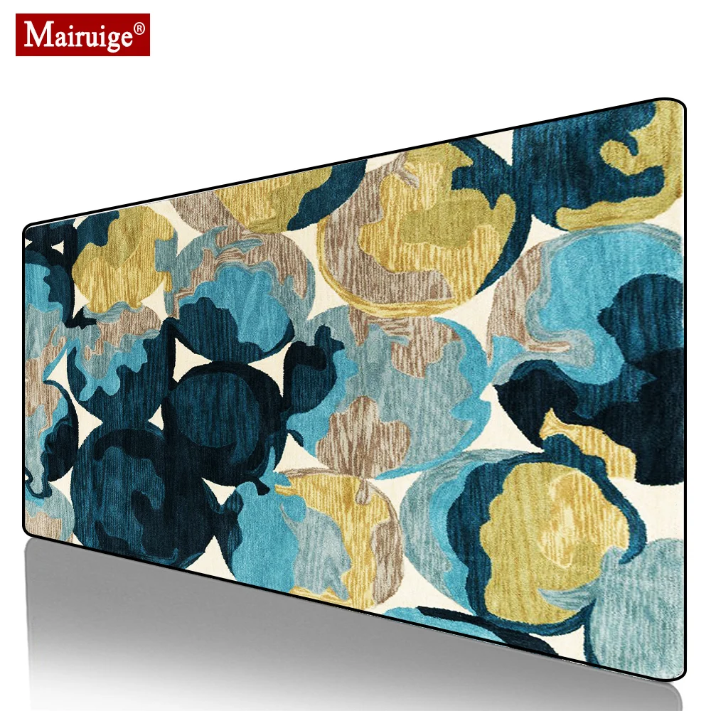 

Yellow Blue Persian Rug Mouse Pad XXL Home Decoration Gamer Desk Mat Large Gaming MousePad 90x40/80x30cm for Laptop Table Pads