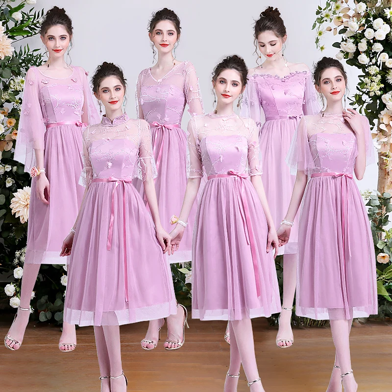 Серые Бордовые Платья для подружки невесты элегантное платье свадебной