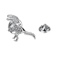 savoyshi silver color dinosaur lapel pin brooches pins for mens suit coat badge pin button dress hat sweater accessories