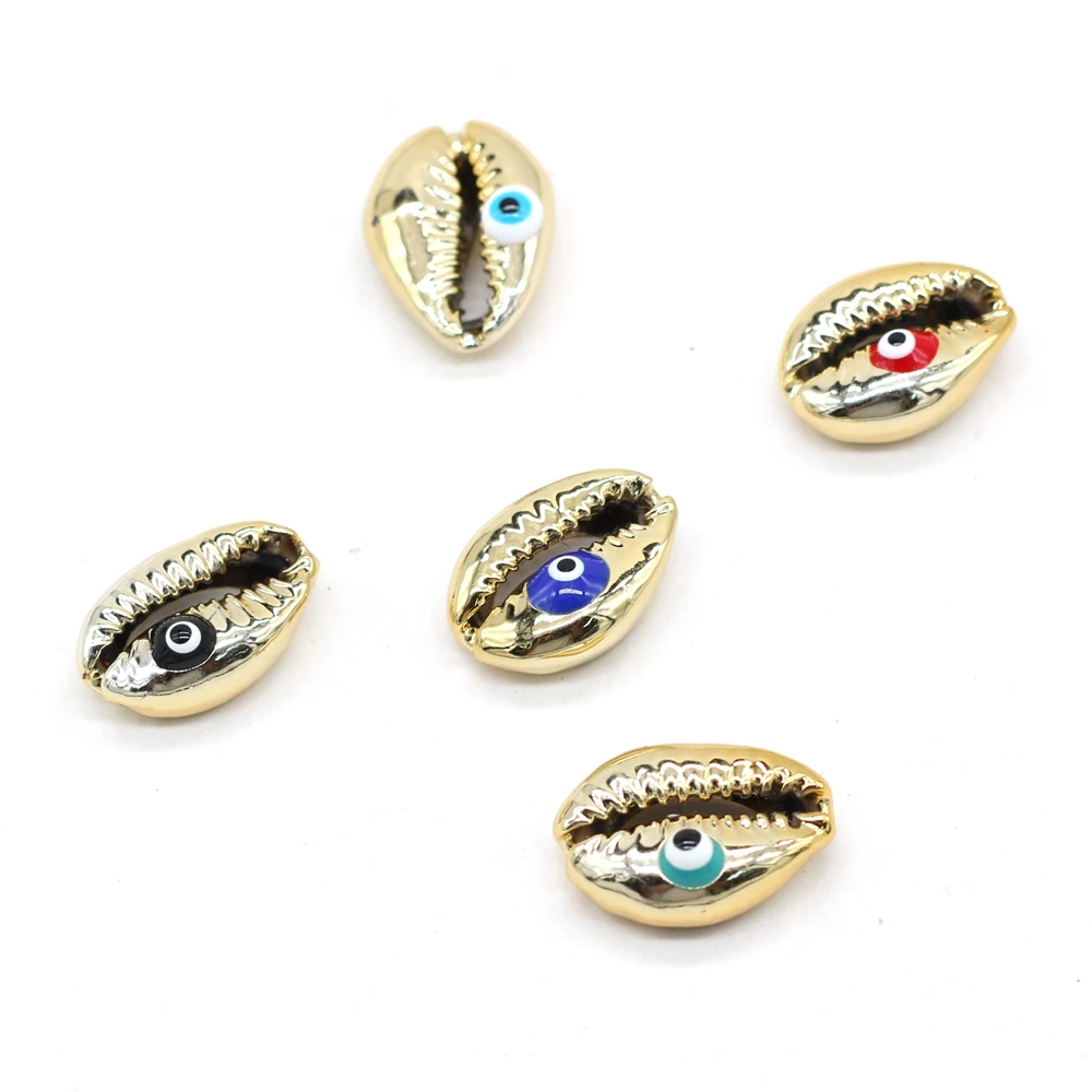 

5Pcs Small Pendant Fashionable Alloy Conch Eyes Shell-Shaped Incision Charms for Jewelry Making DIY Necklace Earring Accessories