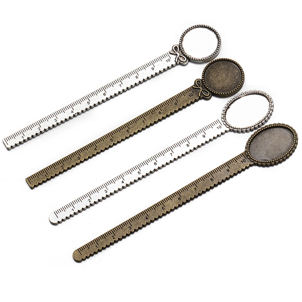 5 шт. винтажная металлическая линейка Закладка Кабошон База установка подходит
