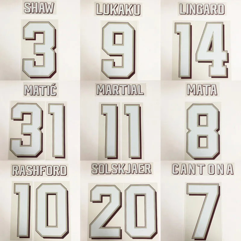 2019-2020 SOLSKJAER BECKHAM CANTONA LINGARD POGBA RASHFORD MATIC MARTIAL MATA SHAW напечатанный номер футбольного