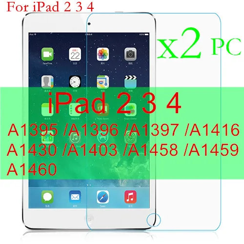 For iPad 2 3 4 2 шт Защитное стекло для apple ipad air 1 2 pro 9,7 10,5 устойчивая к царапинам Защита экрана для ipad 2, 3, 4 стеклянная пленка - Цвет: For iPad 2 3 4