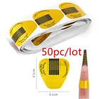 50 шт., профессиональная акриловая u-образная Фольга для ногтей, наконечники, направляющая наклейка для самостоятельного нанесения лака, гель, французские наконечники, инструменты