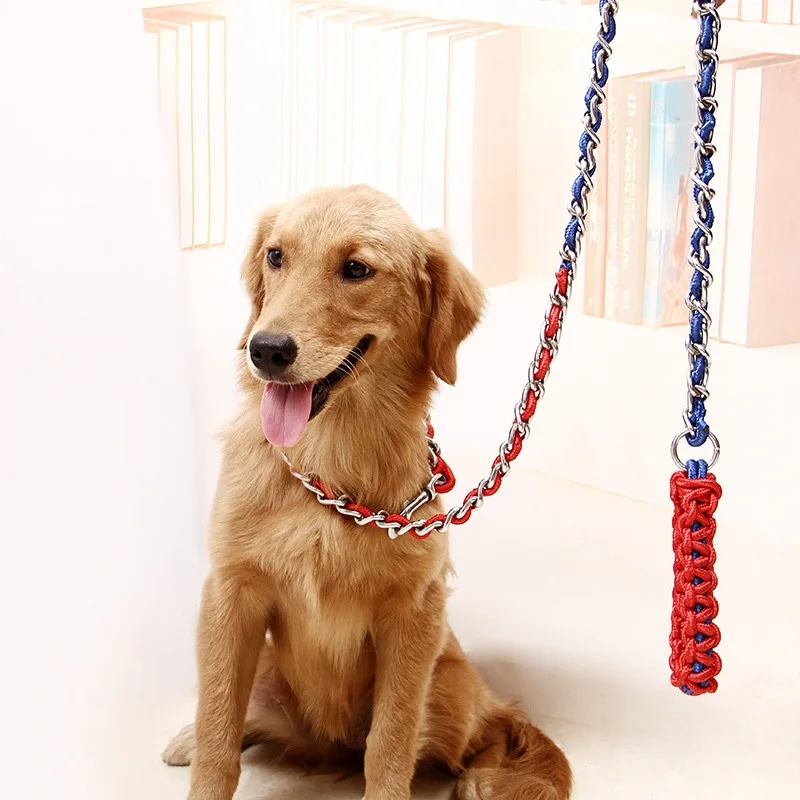 Ошейник для хот-догов металлический поводок крупных собак усиленный ошейники