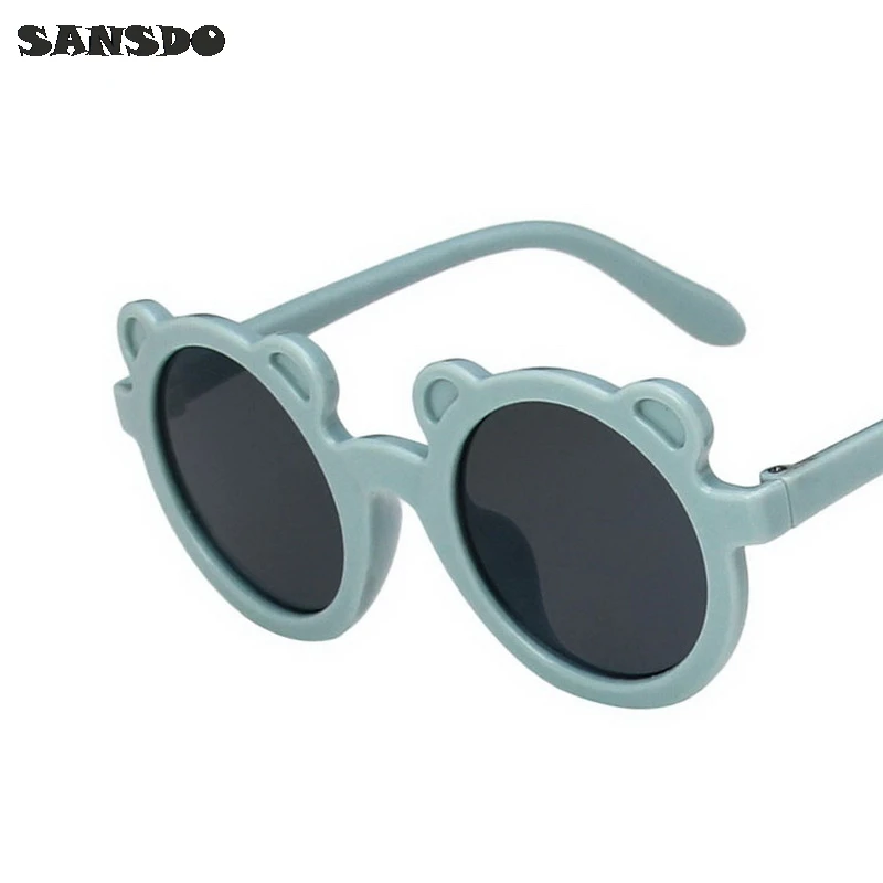 

2021 New Kids Sunglasses Cartoon Bear Shape Girls Children Sun Glasses Round Street Beat Eyeglasses Cute Baby Shades Eyewear UV