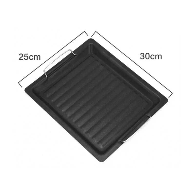 

Grill Pan Griddle Grills with Handles BBQ Stove Top Griddle Square Non-stick Frying Pan Barbecue Tool Kitchen Accessories