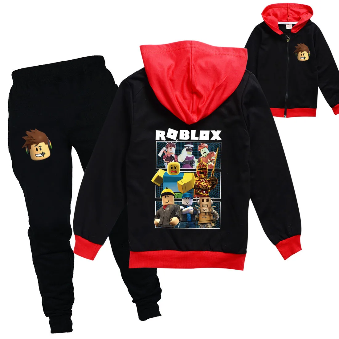 Children Autumn Robloxing Clothes Baby Boys Girl Cotton Jacket Pants 2pcs/sets Spring Kids Clothing Suit Infant Casual Tracksuit