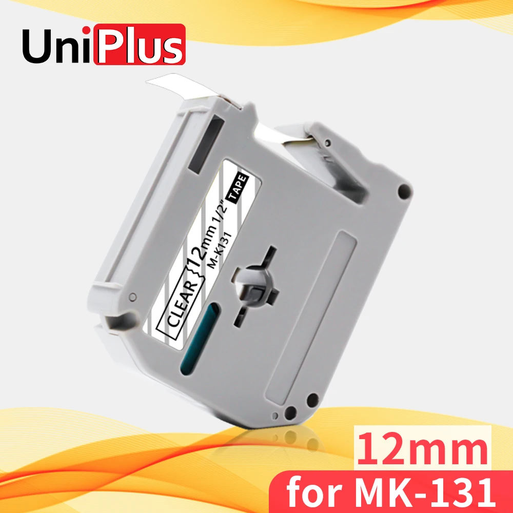 

Лента для этикеток UniPlus MK131 M-K131, 12 мм, черная прозрачная лента Brother MK-131 MK для Brother PT100 PT110 PTM95