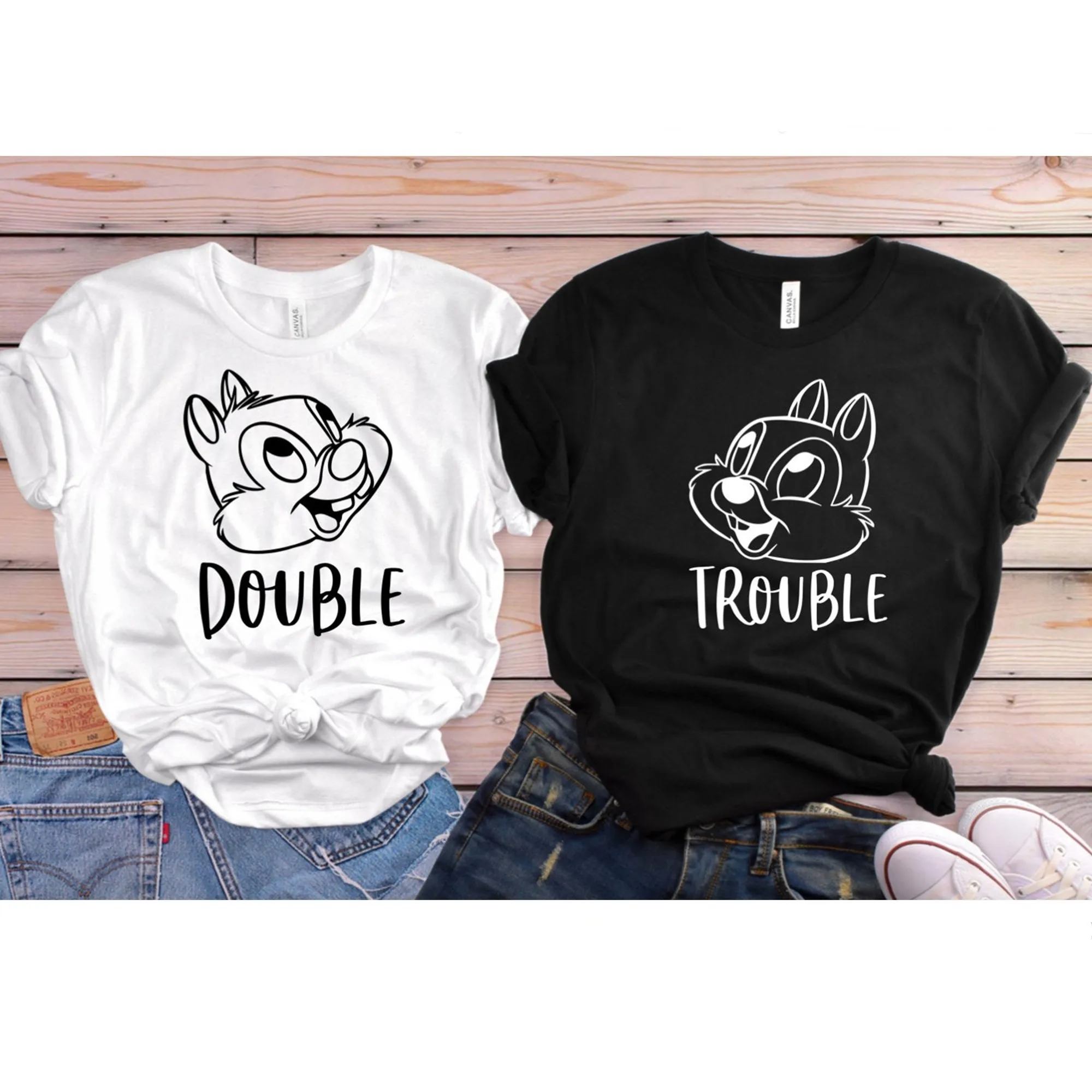 2019 футболка с чипом и Дейлом рубашка двойными проблемами Забавные Рубашки