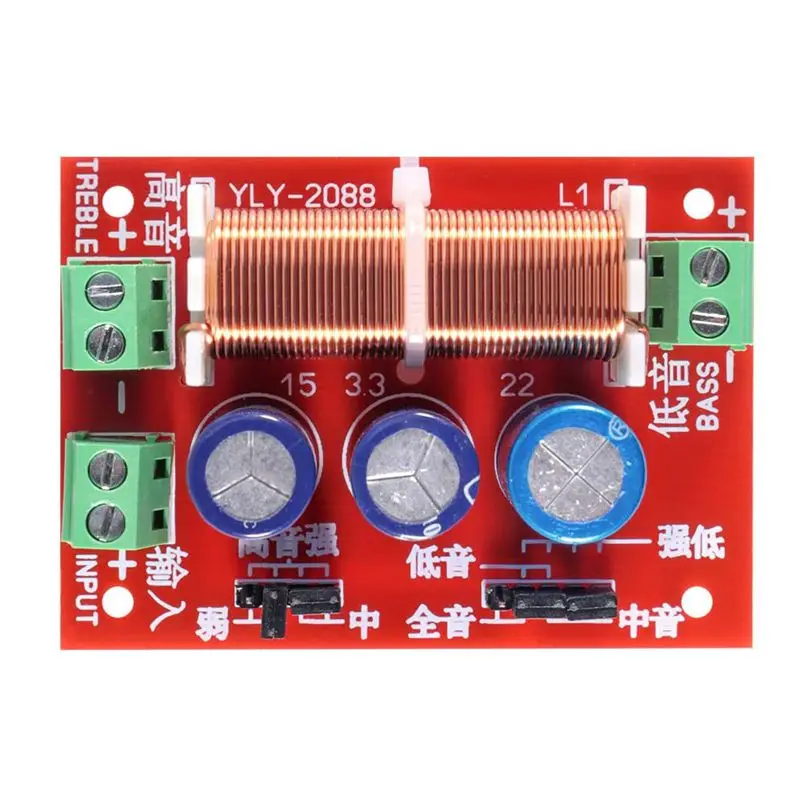Делитель частоты аудио на 2 выхода с регулировкой высоких и низких частот на 400 Вт, обновленная версия.