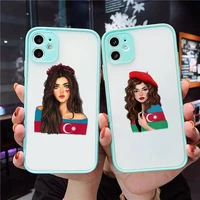 azerbaijan buta flag fashion girl phone cases matte transparent for iphone 7 8 11 12 plus mini x xs xr pro max cover
