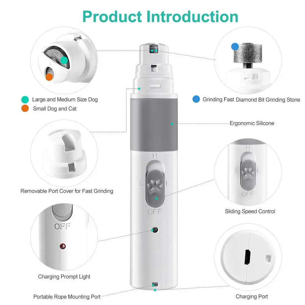 EUSCI перезаряжаемая шлифовальная машина для ногтей домашних животных улучшенная